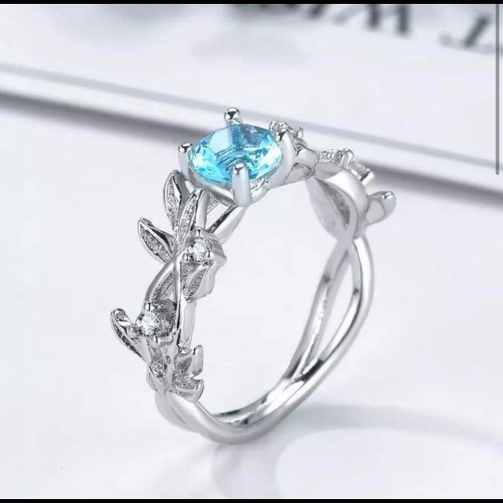 Aquamarine floral ring - Picture 10 of 10